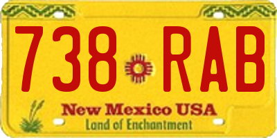 NM license plate 738RAB