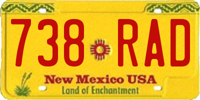 NM license plate 738RAD