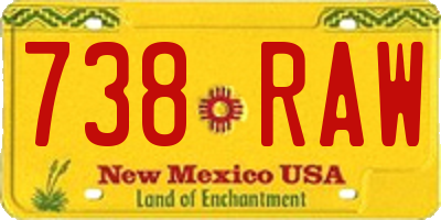 NM license plate 738RAW