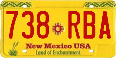 NM license plate 738RBA