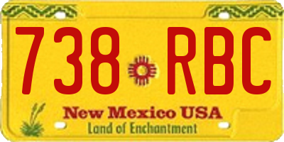 NM license plate 738RBC