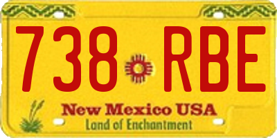 NM license plate 738RBE