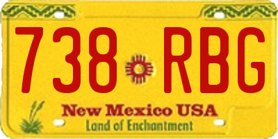 NM license plate 738RBG