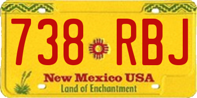 NM license plate 738RBJ