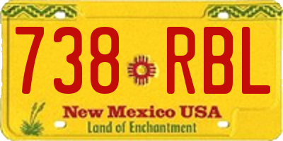 NM license plate 738RBL