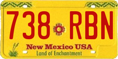 NM license plate 738RBN