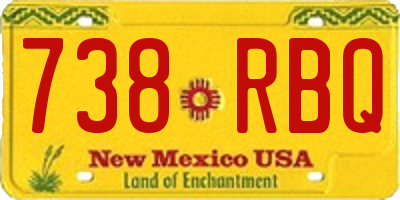 NM license plate 738RBQ