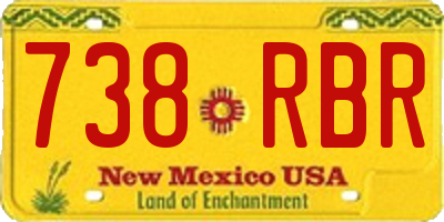 NM license plate 738RBR