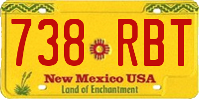NM license plate 738RBT