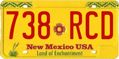 NM license plate 738RCD