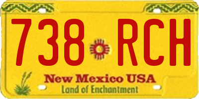 NM license plate 738RCH