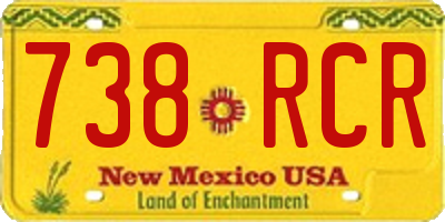NM license plate 738RCR