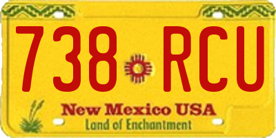 NM license plate 738RCU