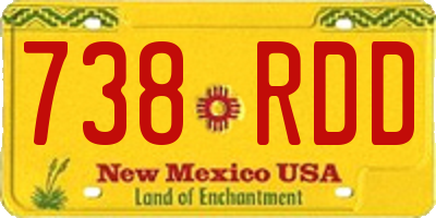 NM license plate 738RDD