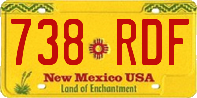 NM license plate 738RDF