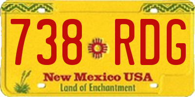 NM license plate 738RDG