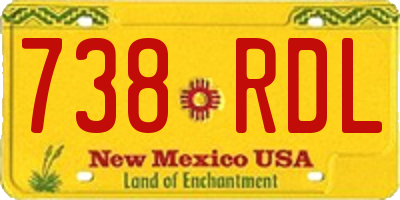 NM license plate 738RDL