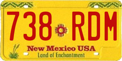 NM license plate 738RDM