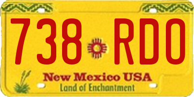 NM license plate 738RDO