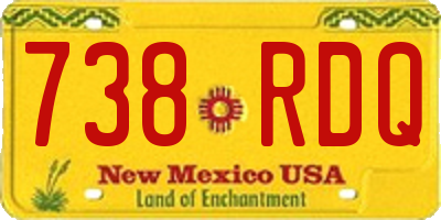 NM license plate 738RDQ