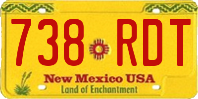 NM license plate 738RDT
