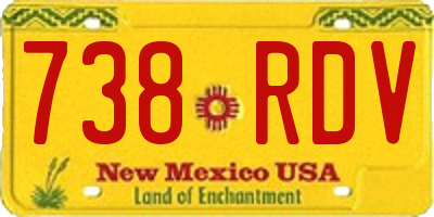 NM license plate 738RDV