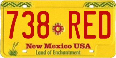 NM license plate 738RED