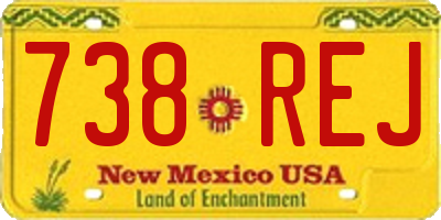 NM license plate 738REJ