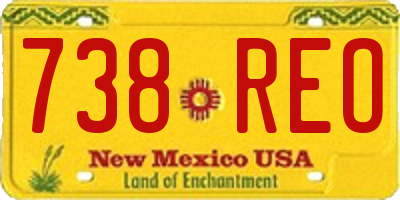 NM license plate 738REO
