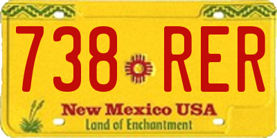 NM license plate 738RER