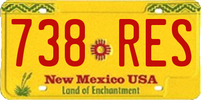 NM license plate 738RES