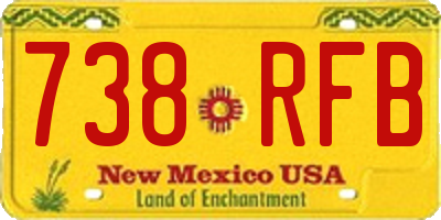 NM license plate 738RFB