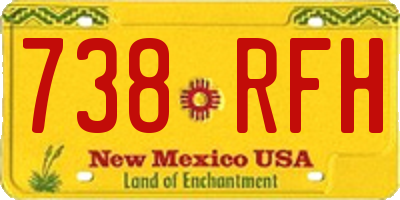 NM license plate 738RFH