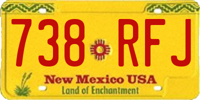 NM license plate 738RFJ