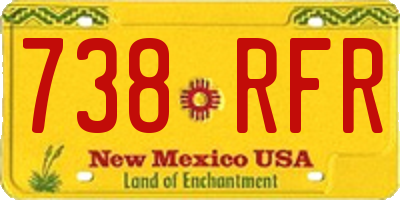 NM license plate 738RFR