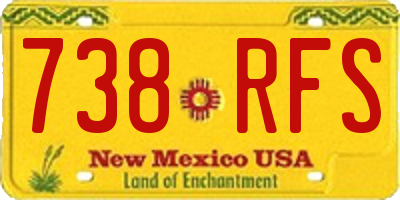 NM license plate 738RFS