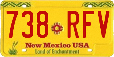NM license plate 738RFV