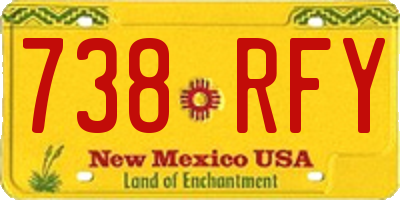 NM license plate 738RFY