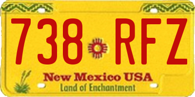 NM license plate 738RFZ