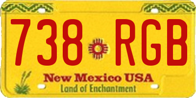 NM license plate 738RGB