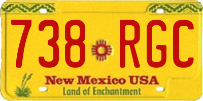 NM license plate 738RGC