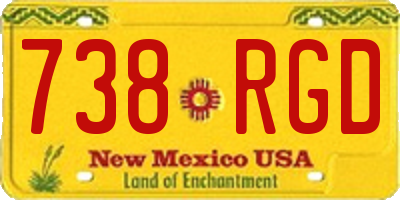 NM license plate 738RGD