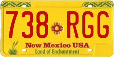 NM license plate 738RGG