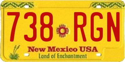 NM license plate 738RGN