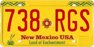 NM license plate 738RGS