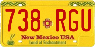 NM license plate 738RGU