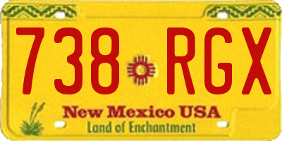 NM license plate 738RGX