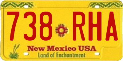 NM license plate 738RHA