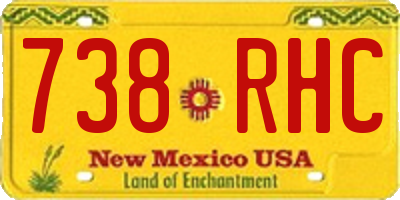 NM license plate 738RHC