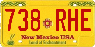 NM license plate 738RHE